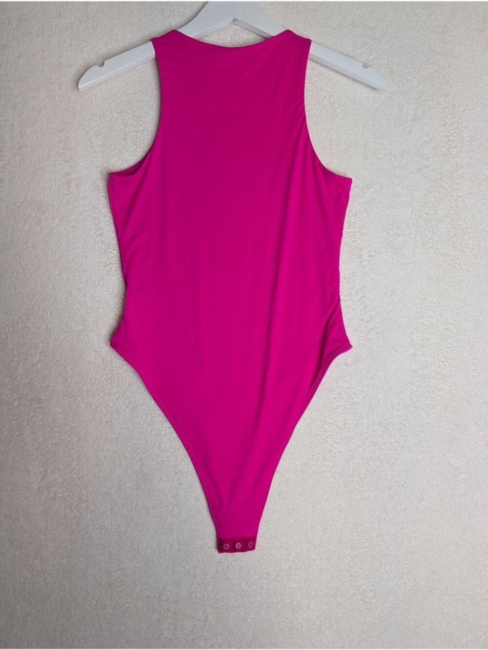 Misguided Pink High Neck Tank Bodysuit Snap Closure Stretch Size S - Picture 3 of 9